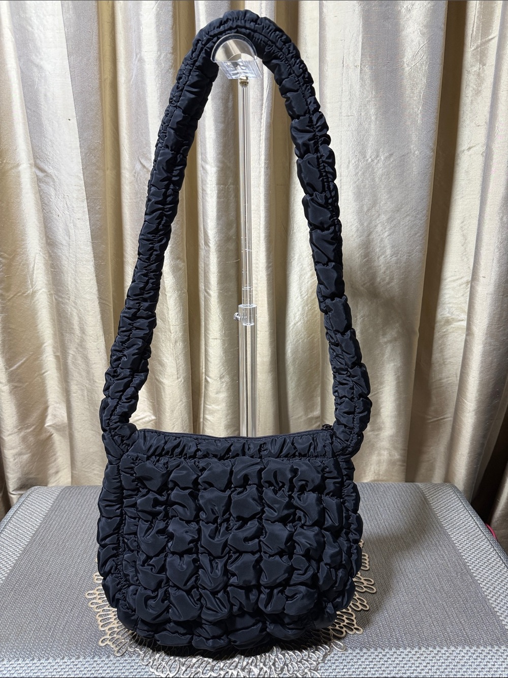 Wild Fable Black Quilted Puffer Crossbody Bag Recycled Polyester - Picture 10 of 10